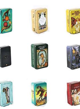 新款铁盒全英文card deck 塔罗神谕卡桌游卡牌