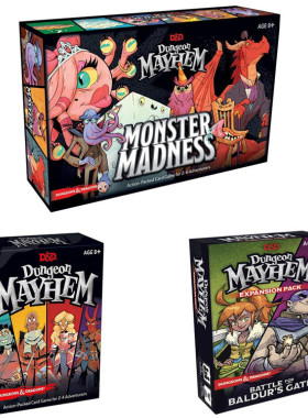 儿童系列桌游卡牌 Dungeon Mayhem地下城全英文疯狂怪物策略游戏