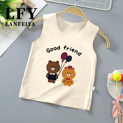 自发热儿童保暖背心宝宝春秋冬季打底衫男童马甲女童内衣德绒上衣