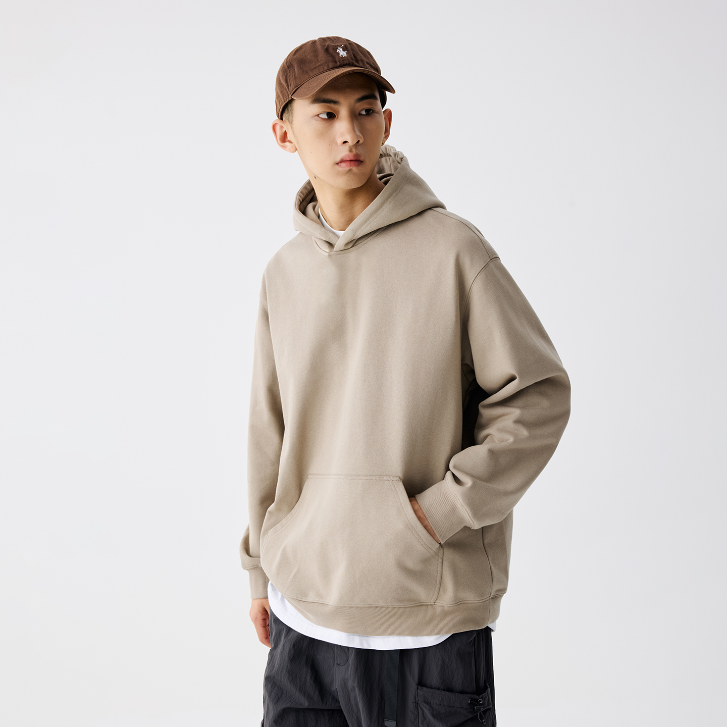 基础纯色连帽卫衣男女款