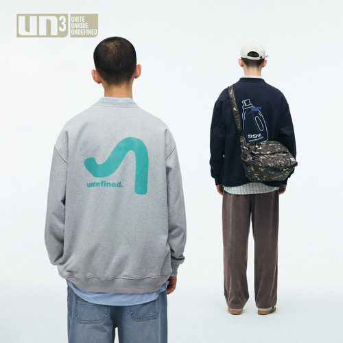 UN3“不被定义”印花圆领卫衣