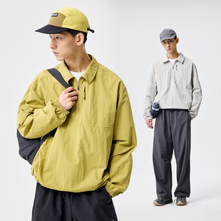 山系运动套头衫 速干透气翻领长袖 秋 户外半拉链机能衬衫 BENPANDA