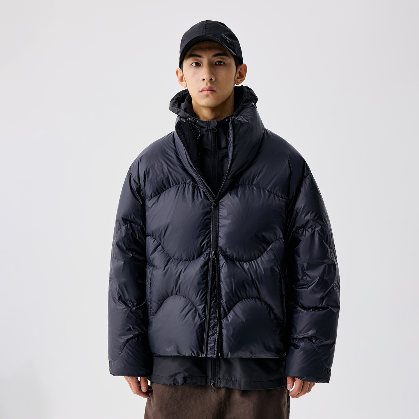 BEN.PANDA曲线立领绒羽绒服