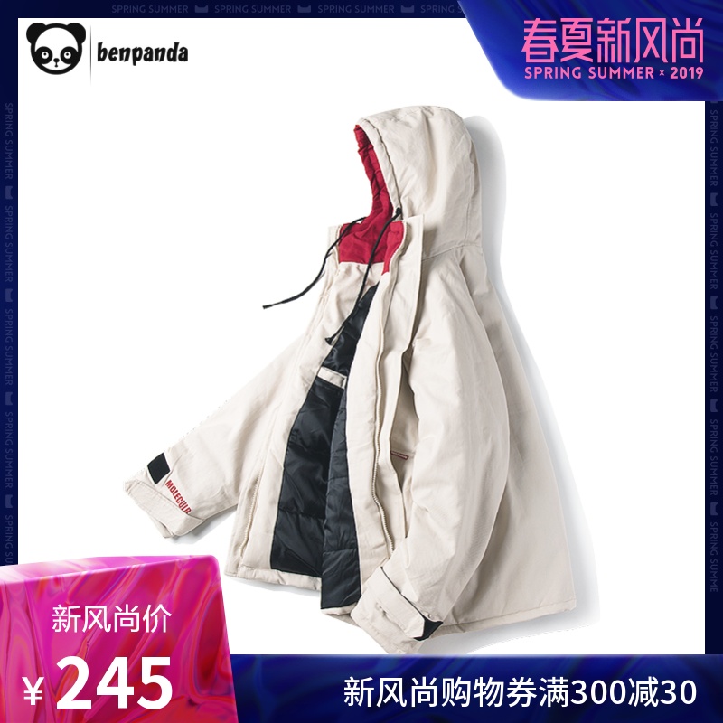 熊猫本 冬季棉服男OVERSIZE加厚情侣工装外套ins冬装国潮牌棉衣男