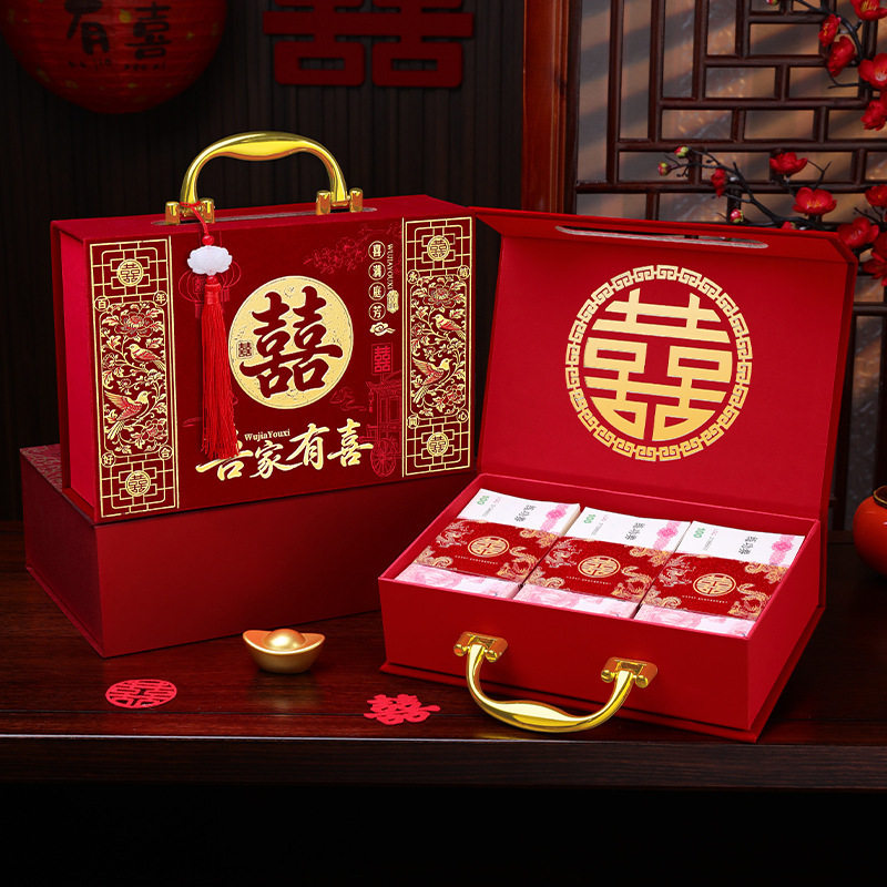 彩礼钱盒子订婚礼金盒提亲彩礼盒