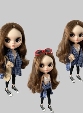 blythe小布娃娃衣服 ob24 26素体 pp fr ymy22 azone19关节体衬衣