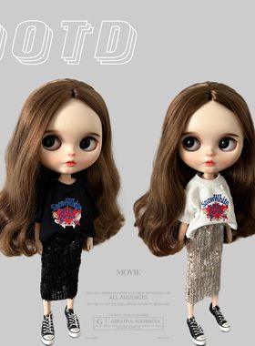 blythe小布娃娃衣服ob24 26 27azone pp fr30厘米换装娃衣T恤裙子