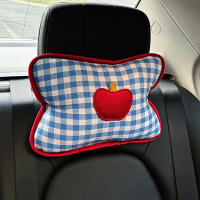 汽车头枕护颈枕创意车载可爱苹果靠枕女士车内座椅靠颈枕车用枕头