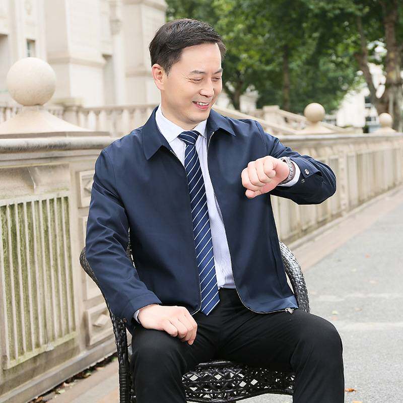 品牌专柜中老年外套男装夹克春秋款中年爸爸装宽松休闲上衣父亲