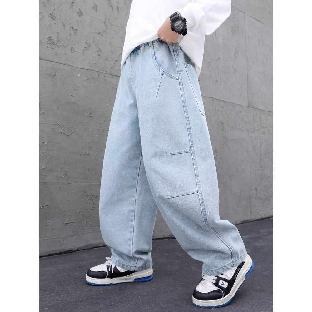 品牌专柜男童牛仔裤2026春款新款儿童休闲裤中大童休闲简约阔腿裤