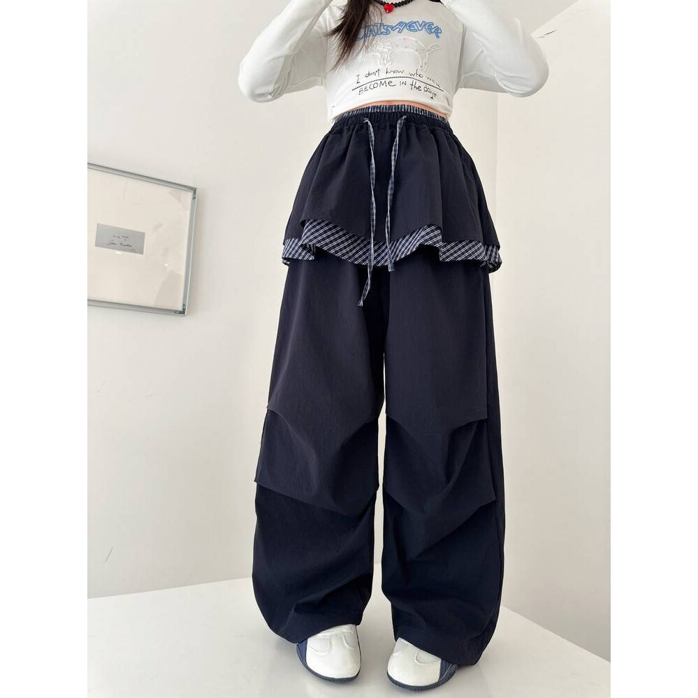 品牌专柜女童裤子春装2026新款儿童洋气屁帘工装裤大童初中生休闲