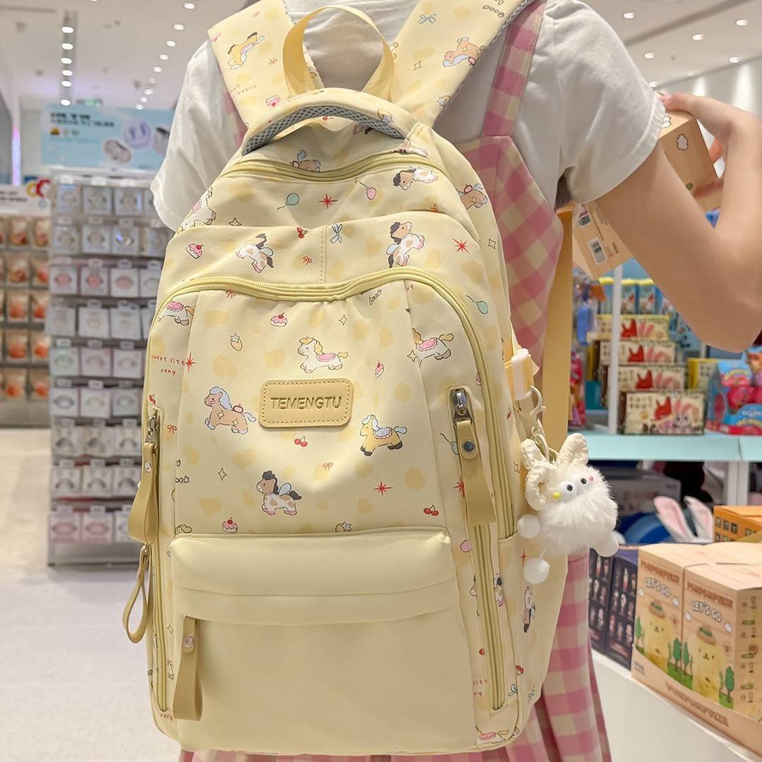 品牌专柜夏日软萌卡通治愈风3-6年级学生党双肩包浅蓝清甜软妹氛
