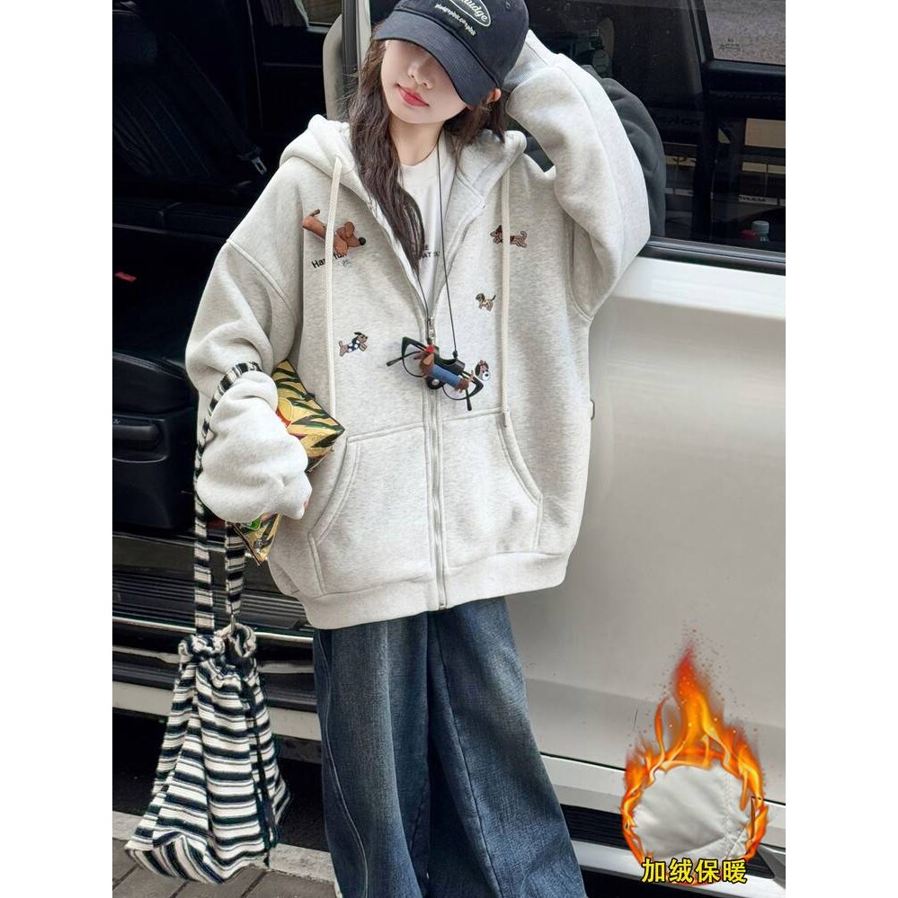 品牌专柜女童夹棉外套秋冬装2026新款洋气儿童连帽休闲夹克女大童