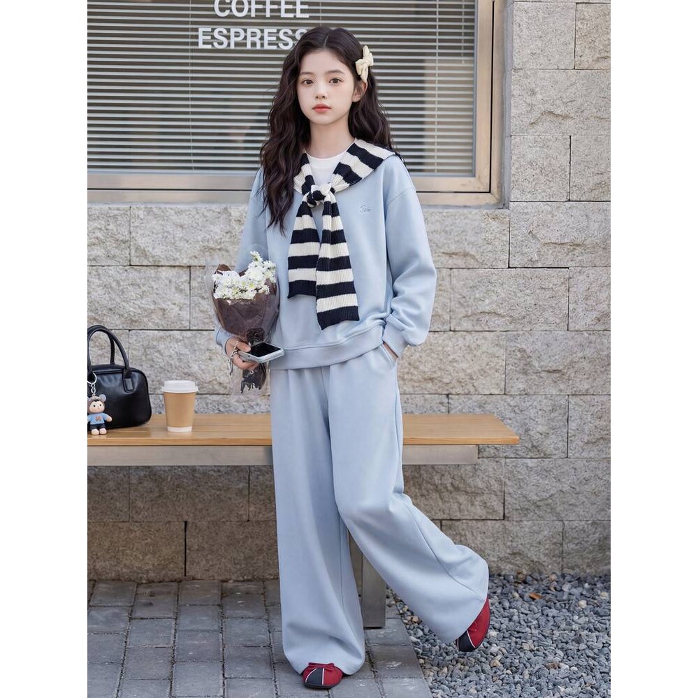 品牌专柜女童套装春秋2026新款洋气儿童休闲运动中大童网红春季卫