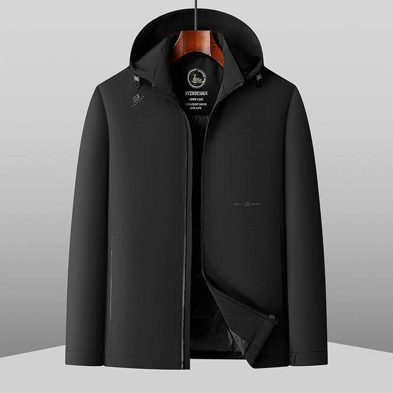 品牌专柜鸭绒羽绒服男士冬季2026年新款翻领轻薄保暖短款防寒上衣