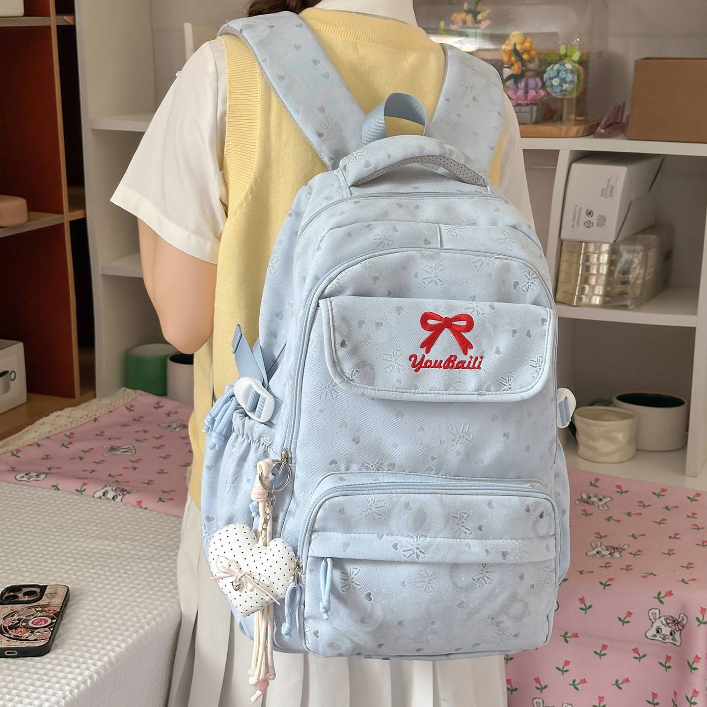 品牌专柜韩版ins学院风双肩包百搭通勤初高中学生书包女高颜值大