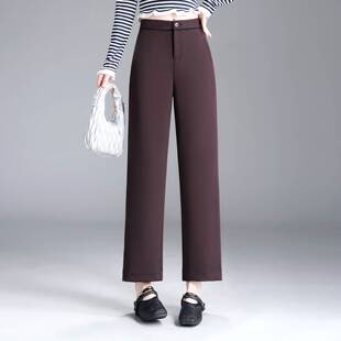 显瘦宽松百搭直筒 女2026年春夏季 品牌专柜时尚 九分高腰休闲阔腿裤