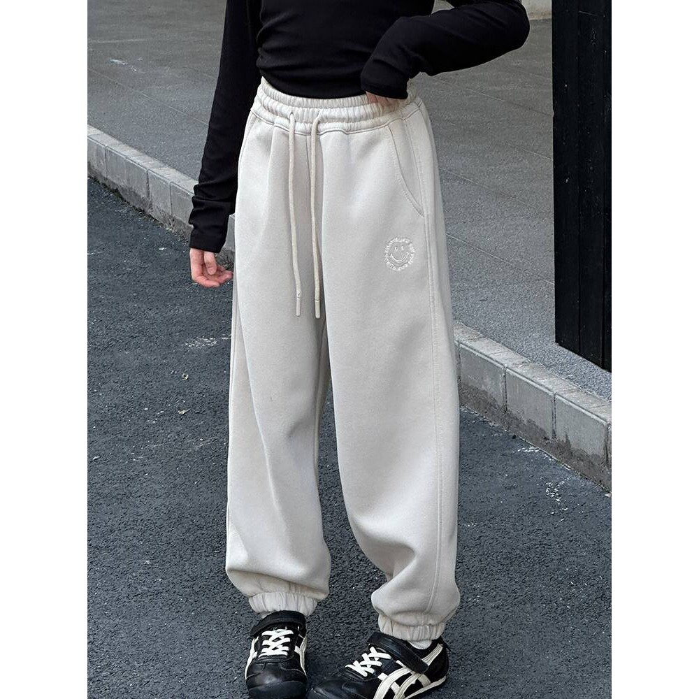 品牌专柜女童加绒裤子2025新款秋冬装儿童运动裤女孩大童冬季加厚