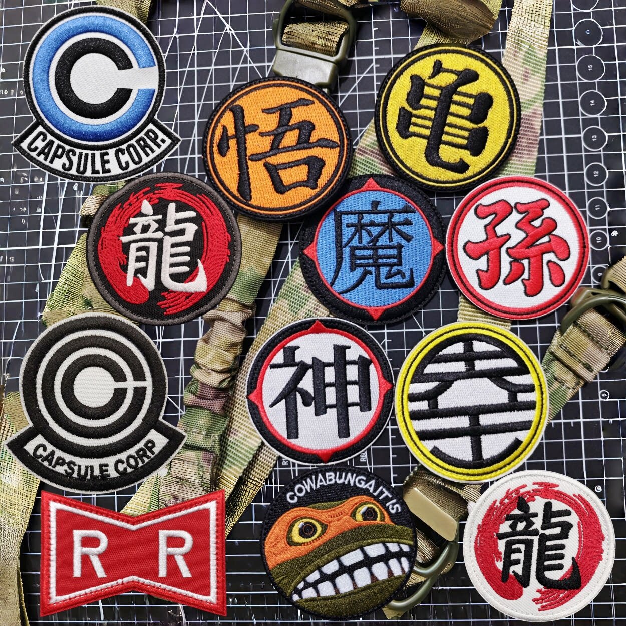 七龙珠界王神孙悟空龟仙人刺绣徽章圆形魔术贴战术背包贴动漫臂章