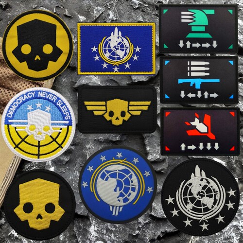 地狱潜兵hell divers 2魔术贴章 游戏周边徽章潜水员臂章户外包贴