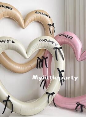 生日ins镂空40寸大爱心铝膜气球装饰布置道具商场店铺拍照道具