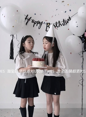 ins风黑色系生日布置女孩男孩简约生日场景布置装饰气球拍照道具