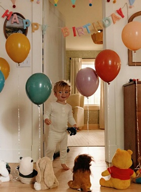 环保天然乳胶彩色气球飘空氦气小球儿童生日装扮布置套餐惊喜礼物