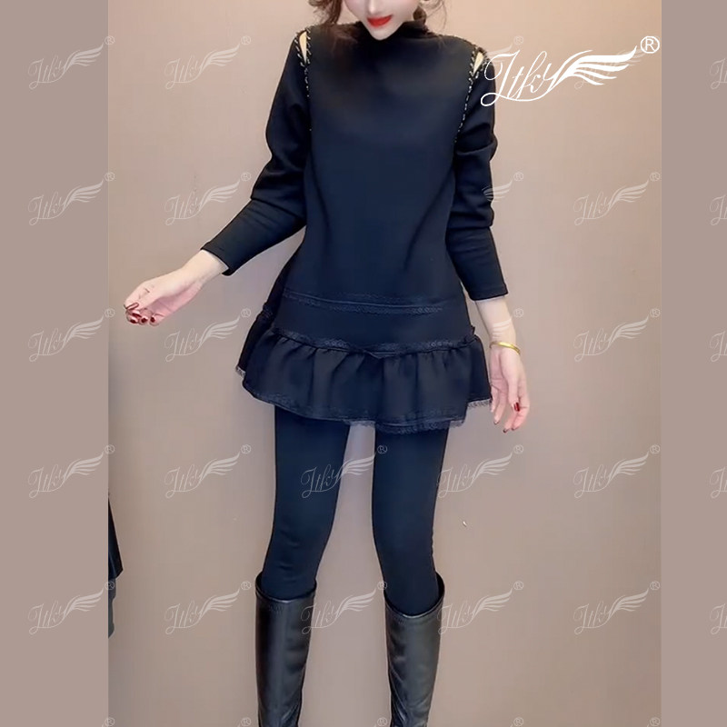 高端洋气遮肚炸街小黑裙百搭冬季网红新款显瘦气质女神范连衣裙女,女装/女士精品,连衣裙,淘宝优惠券,粉丝福利购,淘宝优惠卷