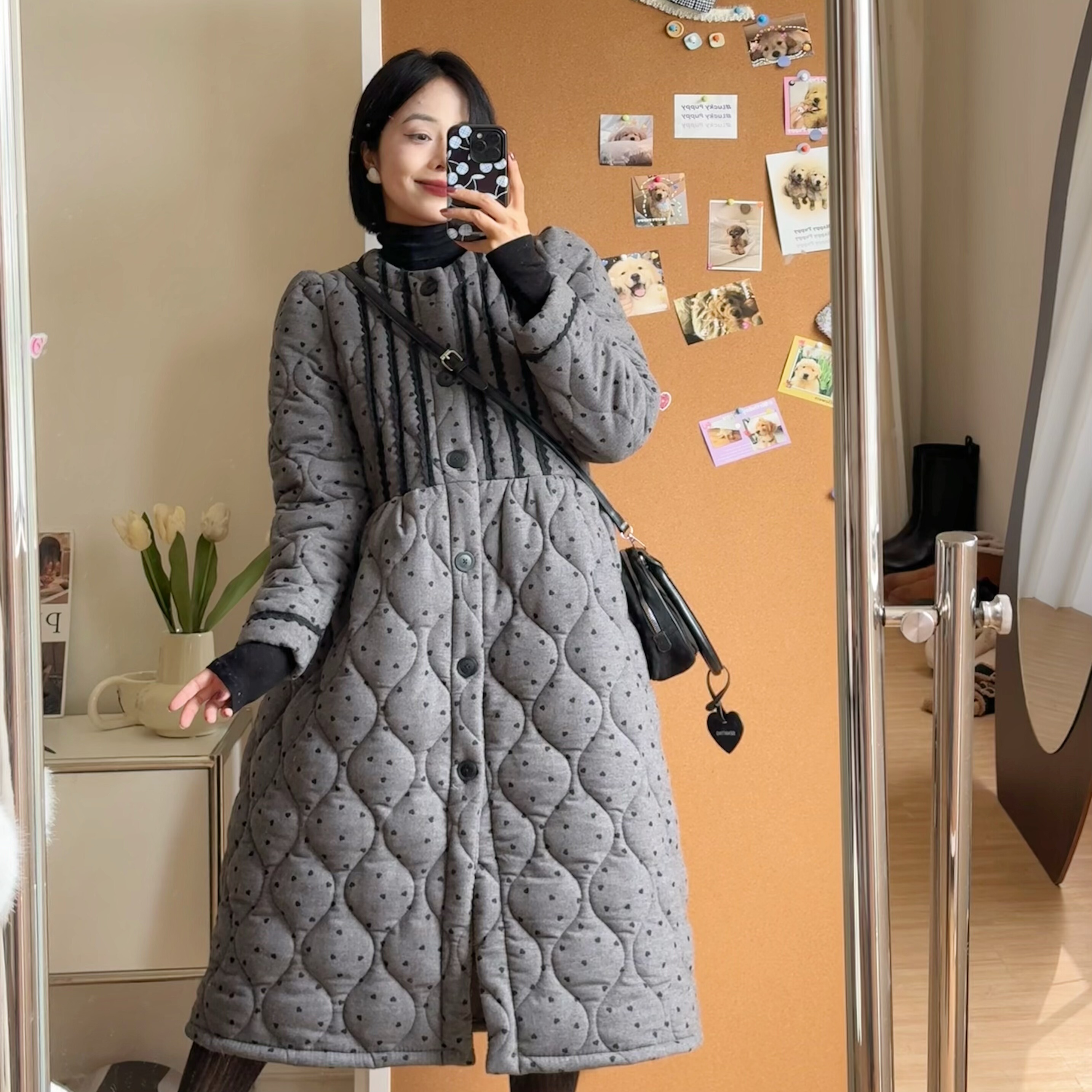 甜美可爱风长睡袍2025年新款三层加绒加厚夹棉袄可外穿睡衣家居服