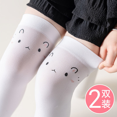 女童春夏季白色过膝袜高长筒袜子