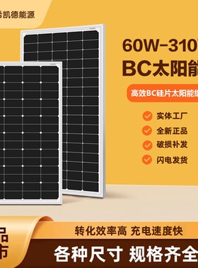 2025新款BC组件太阳能板高效转换防18V36V230W310W120W130W150W