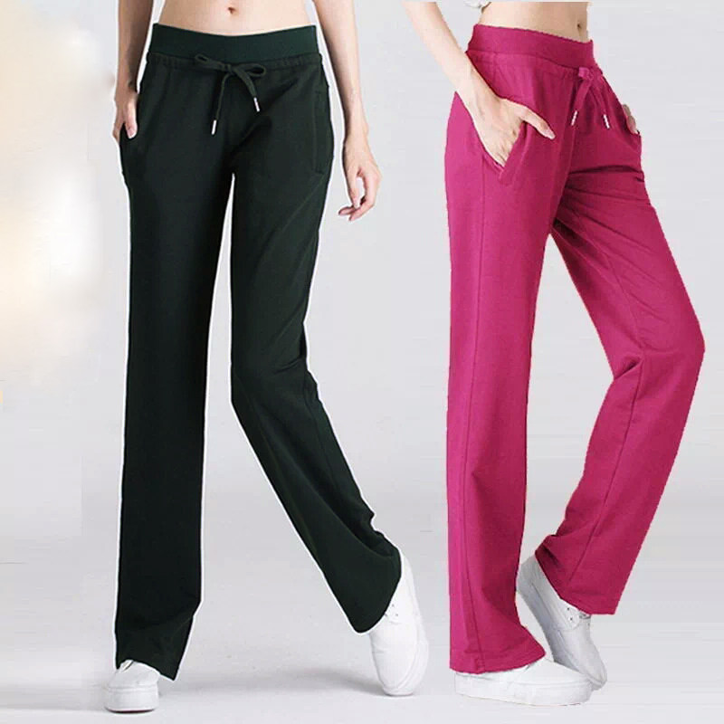 春秋直筒运动裤女士高腰休闲裤大码纯棉长裤胖mm宽松卫裤加绒加厚 - 依菲制衣厂出品