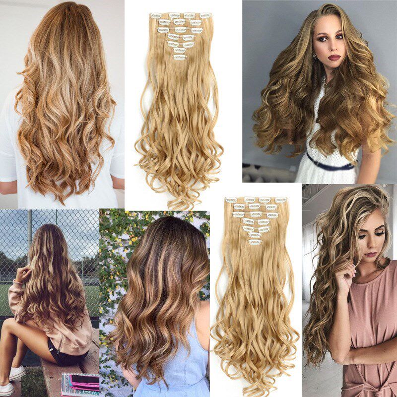 Gradient Color Big Wave Wigs Long Curly Wavy Full Hair Wigs