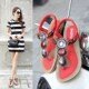 flops flat size Beaded big flip shoes大码 women sandals 女鞋