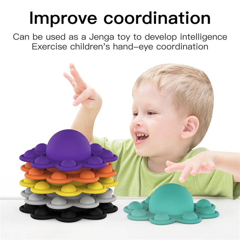 Reversible Octopus Pop Fidget Sensry Silicone Squeeze Toy