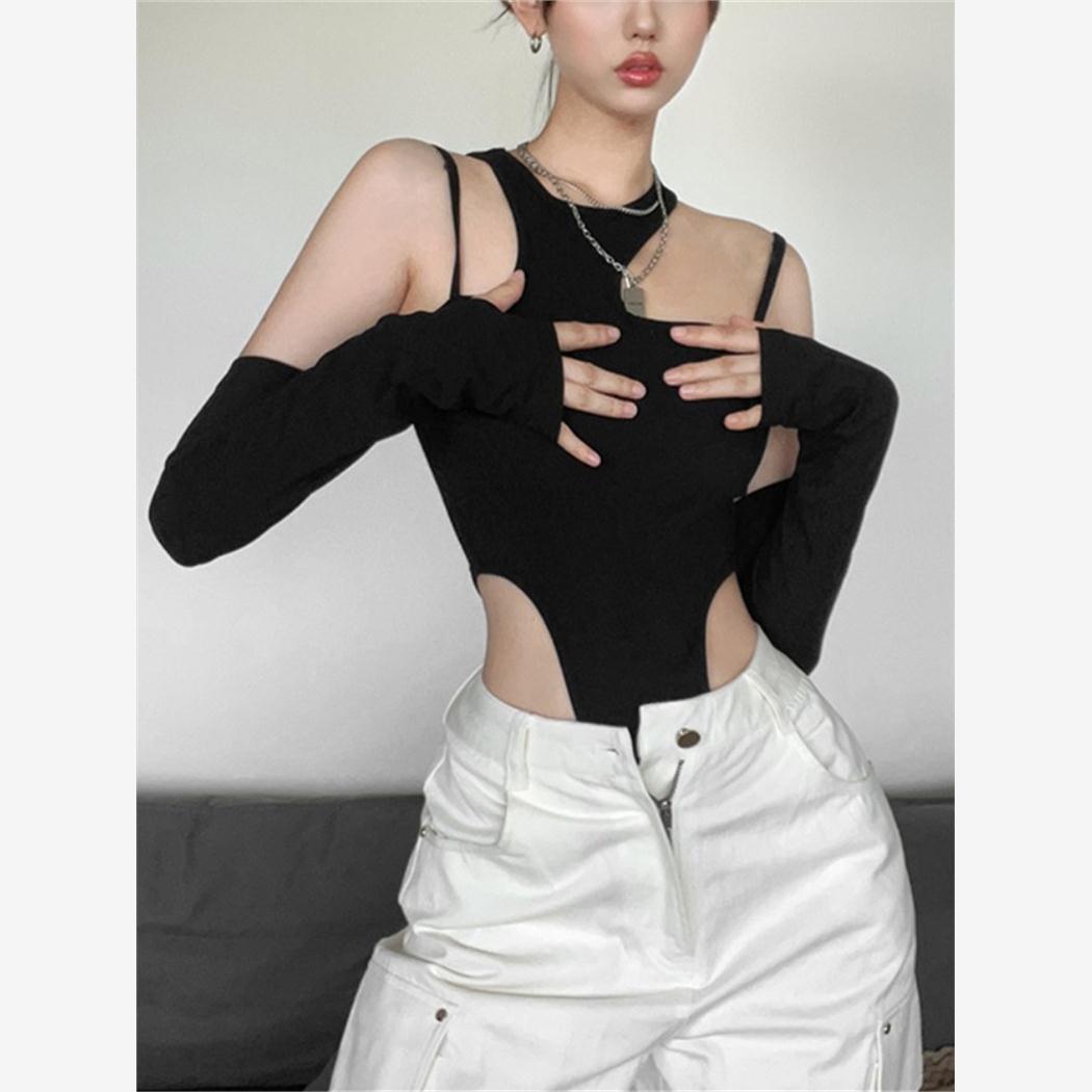欧美辣妹穿搭解构风打底