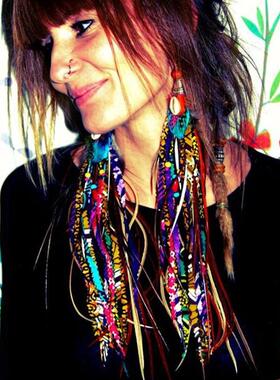 Women ethnic cotton wax cloth print earrings非洲印花耳坠女