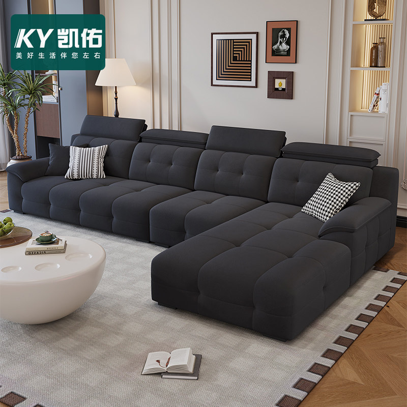 凯佑2025年新款奶油风布艺沙发现代简约意式极简雪尼尔绒贵妃沙发