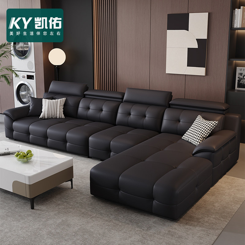 凯佑2025年新款佛山源头工厂高靠背劳伦斯贵妃沙发意式轻奢皮沙发