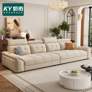 2025新款意式雪尼尔棉麻小户型沙发奶油风简约现代可拆洗布艺沙发