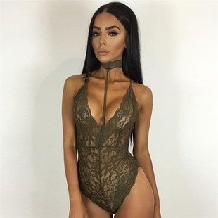 2017 Women sexy body sculpture lace Siamese bikini蕾丝比基尼