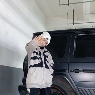 Irregular Jacket开衫 Print Hooded 连帽外套 Cardigan Skeleton