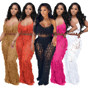 Women knitted tassel beach perspective hook sexy pit hand