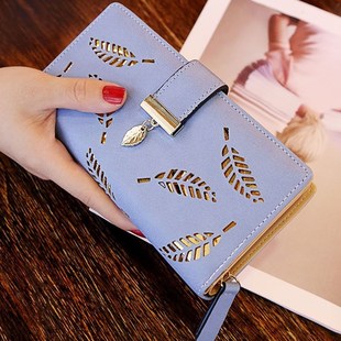 镂空树叶钱包Wallet Women Purse Girls Pink Handbags Party Bag