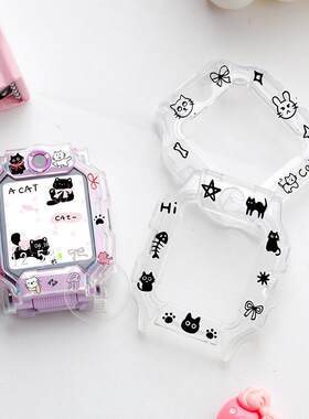 黑粉小猫保护壳适用小天才电话Z10手表Z9Z8少年版Z7透明壳z6Q1CD3