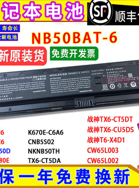 原装神舟战神TX6-CT5DT/CU5DS T6-X4D1 CW65L003/2笔记本电脑电池