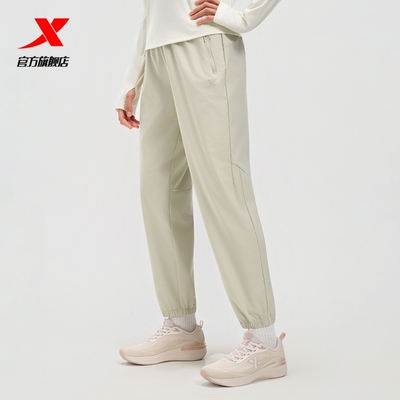 特步女裤梭织九分裤户外裤子