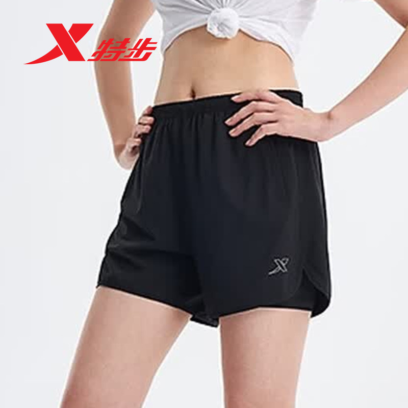 特步短裤女裤2026夏季新款三分裤透气弹力运动短裤974228240450