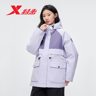 特步羽绒服女款2025冬新款