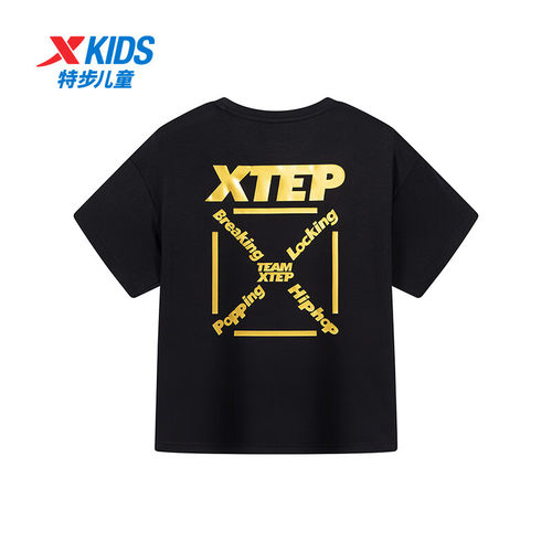 特步儿童男童短袖T恤街舞